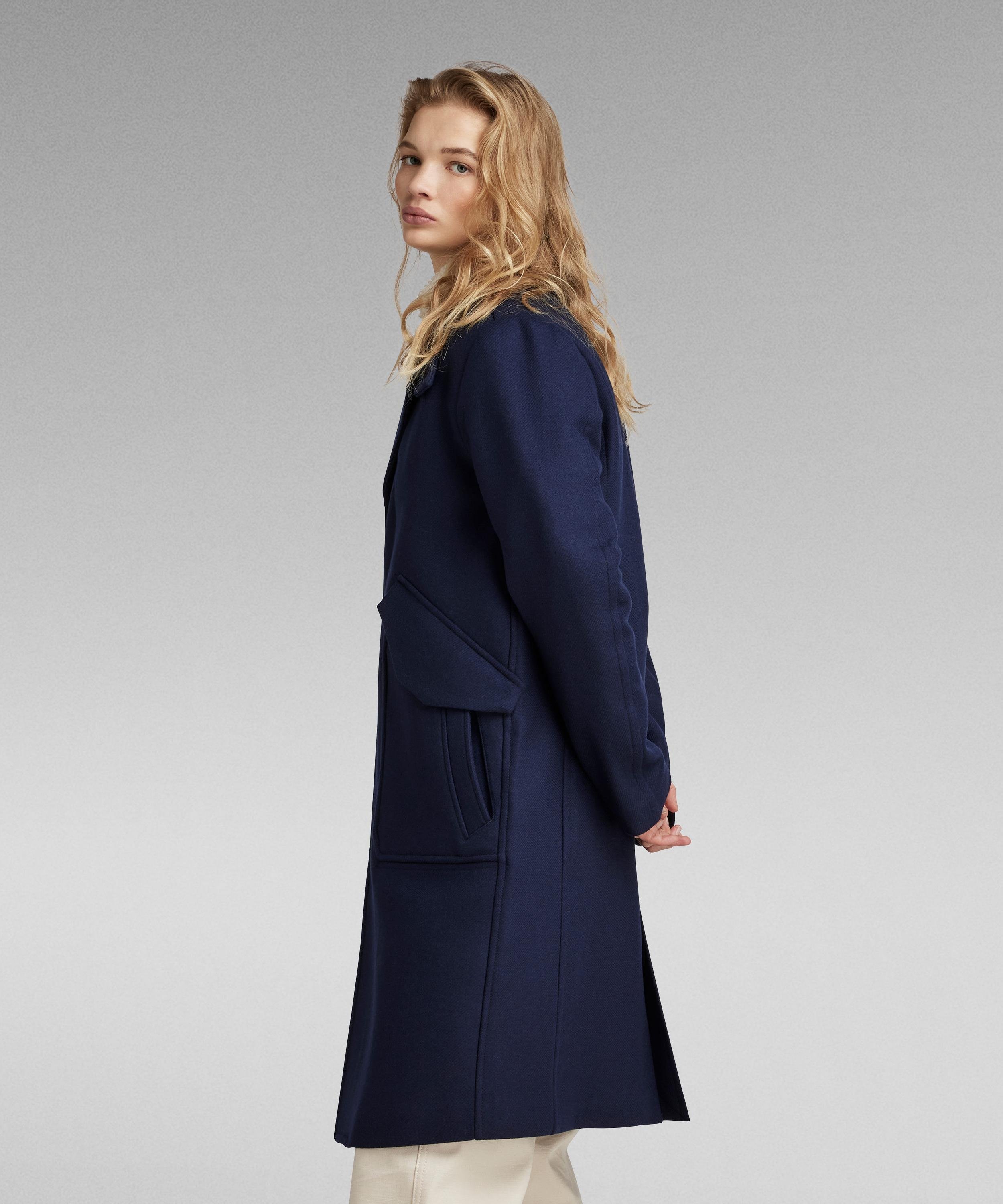 【公式ショップ】PREMIUM LONG WOOL COAT/ロングウールコート ジースターロゥ ジャケット・アウター チェスターコート ネイビー