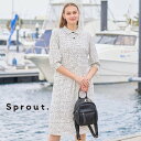 Liliane Burty 【Sprout.】ロゴスムースプリント シャツワンピース リリアンビューティ ワンピース・ドレス その他のワンピース・ドレス ブラック ホワイト【送料無料】(4)