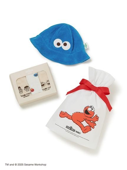SESAME STREET MARKET 【ラッピング付き】【BABY】パイルハット&フェイス柄タオル3枚ギフトセット セサミストリートマーケット マタニティウェア・ベビー用品 その他のベビーグッズ