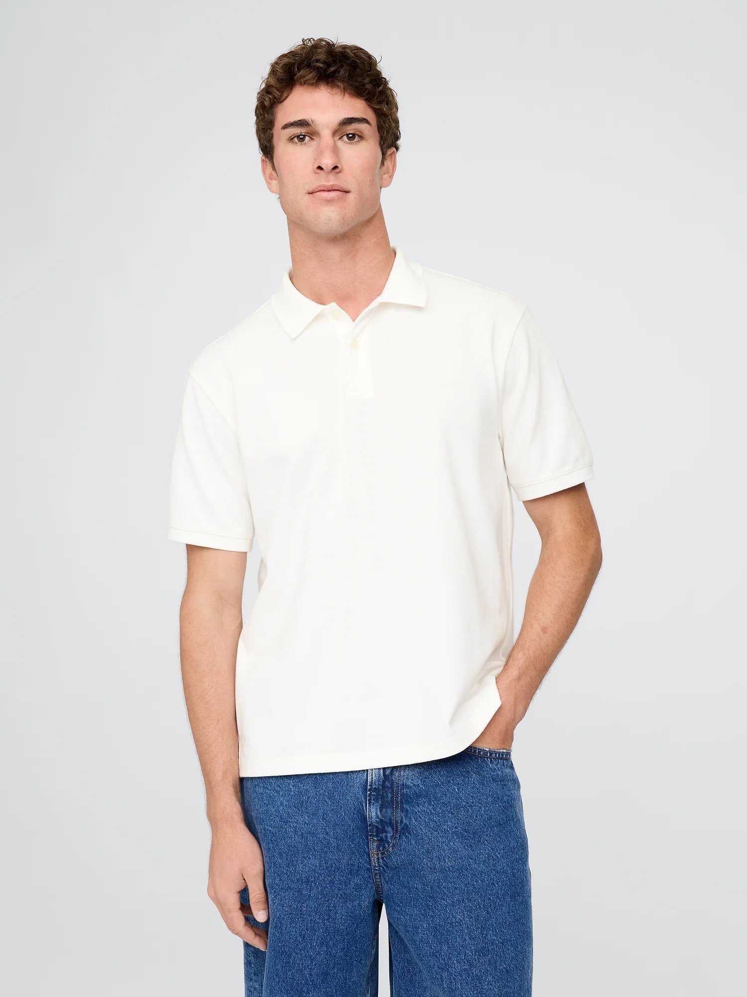 【SALE／66%OFF】GAP (U)リラックス ピケポロシャツ ギャップ トップス ポロシャツ パープル ホワイト グリーン ブラウン グレー