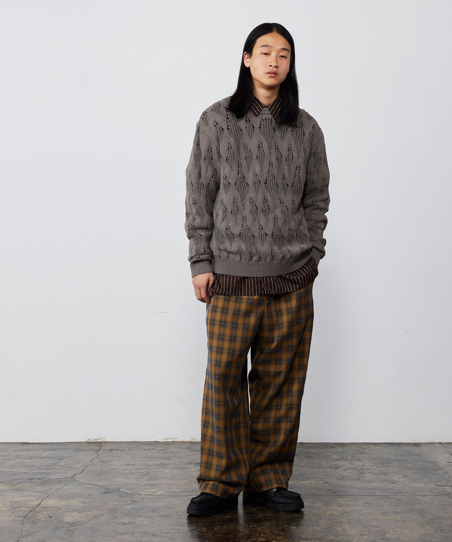 BEAMS ブークレ チェック イージーパンツ ビームス メン パンツ その他のパンツ ブラウン グレー【送料無料】