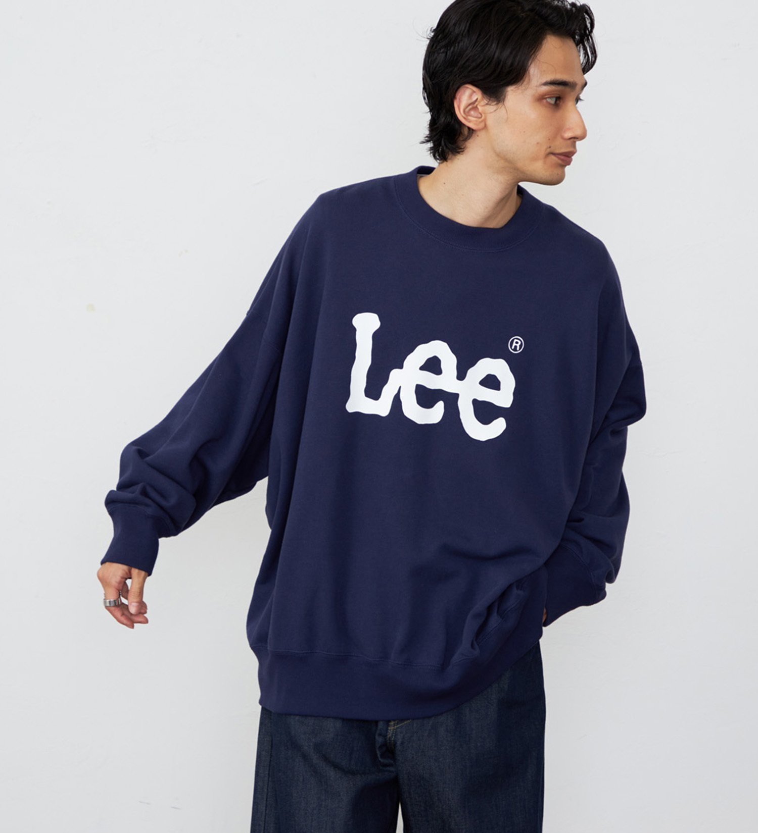 Lee Lee SUPERSIZED スウェット ビッグシルエット エドウインオンラインモール トップス スウェット・トレーナー ネイビー グレー【送料無料】
