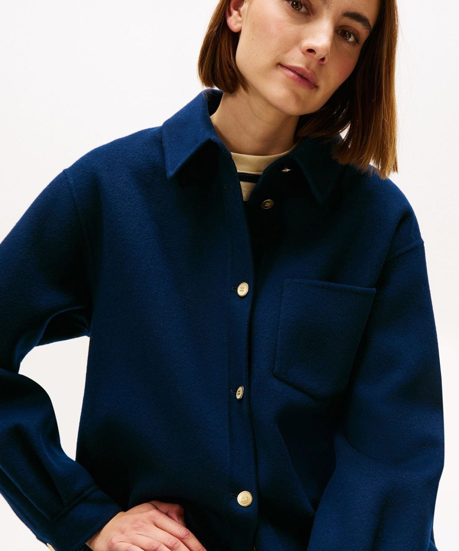 【SALE／40%OFF】TOMMY HILFIGER ウール混ジャケット トミーヒルフィガー ジャケット・アウター ブルゾン・ジャンパー ネイビー【送料無料】