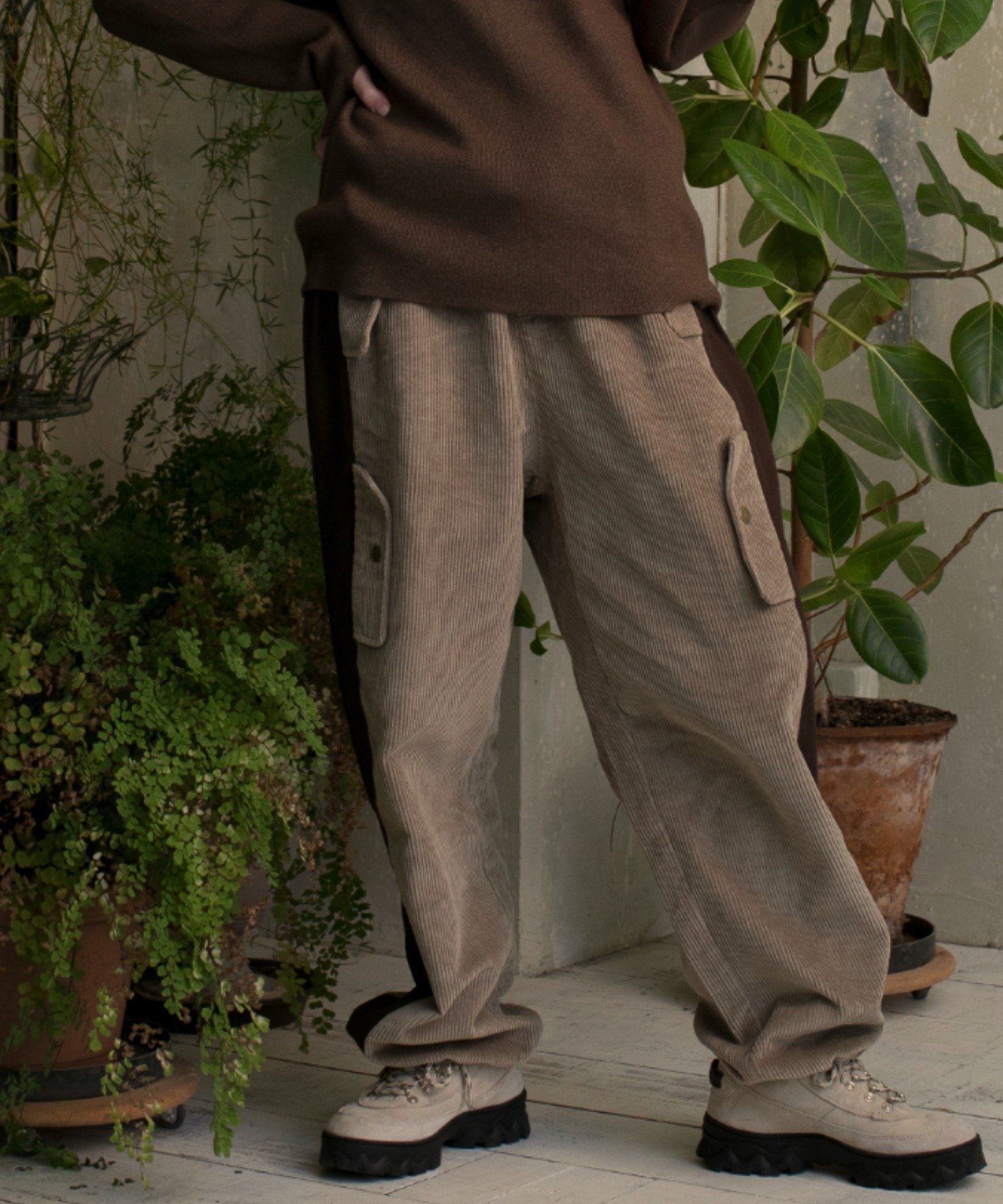 S'more S'more/W POCKETS CORDUROY LINE PANTS アイモハ パンツ その他のパンツ ベージュ ブラウン カーキグリーン