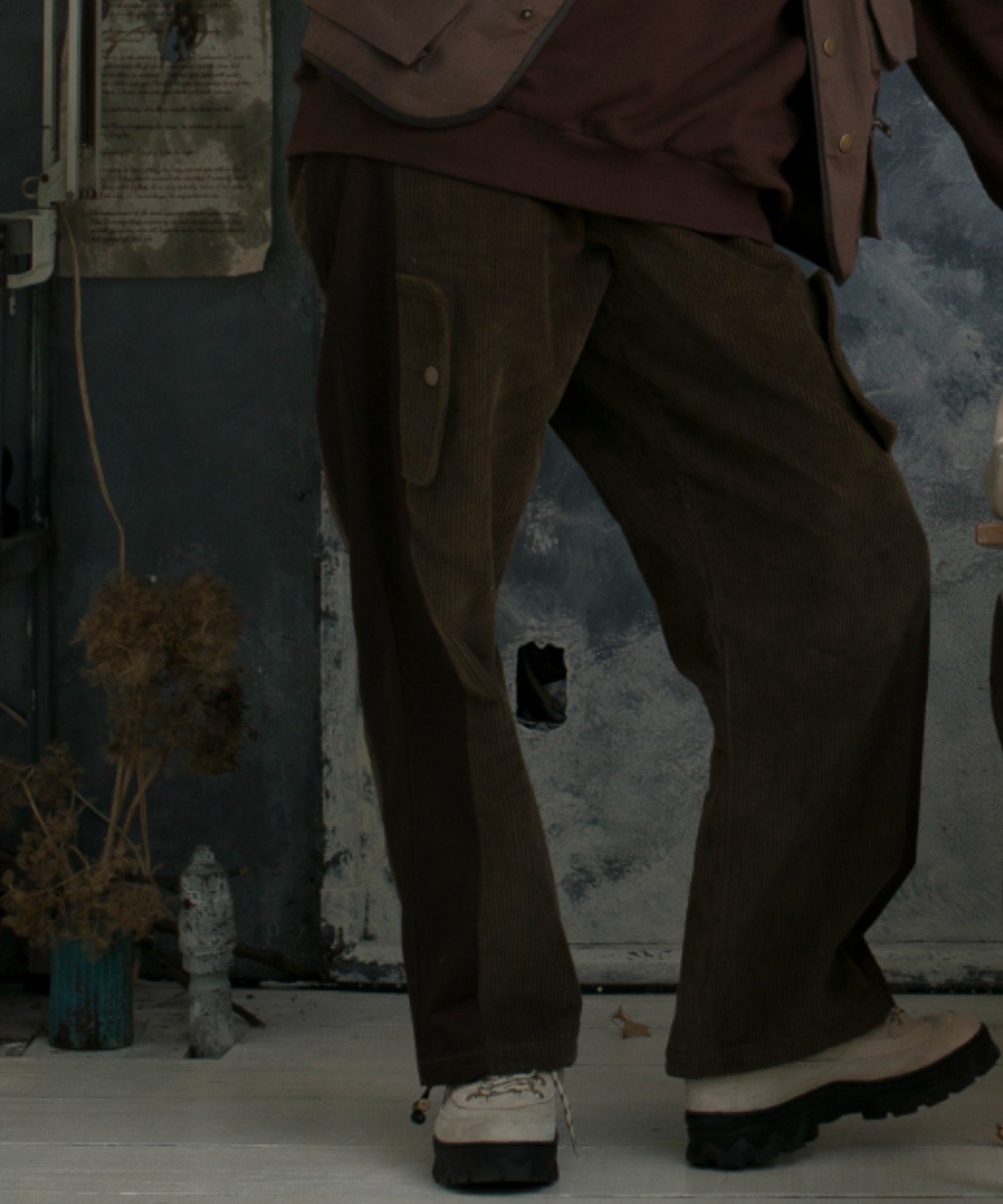 S'more S'more/W POCKETS CORDUROY LINE PANTS アイモハ パンツ その他のパンツ ベージュ ブラウン カーキグリーン