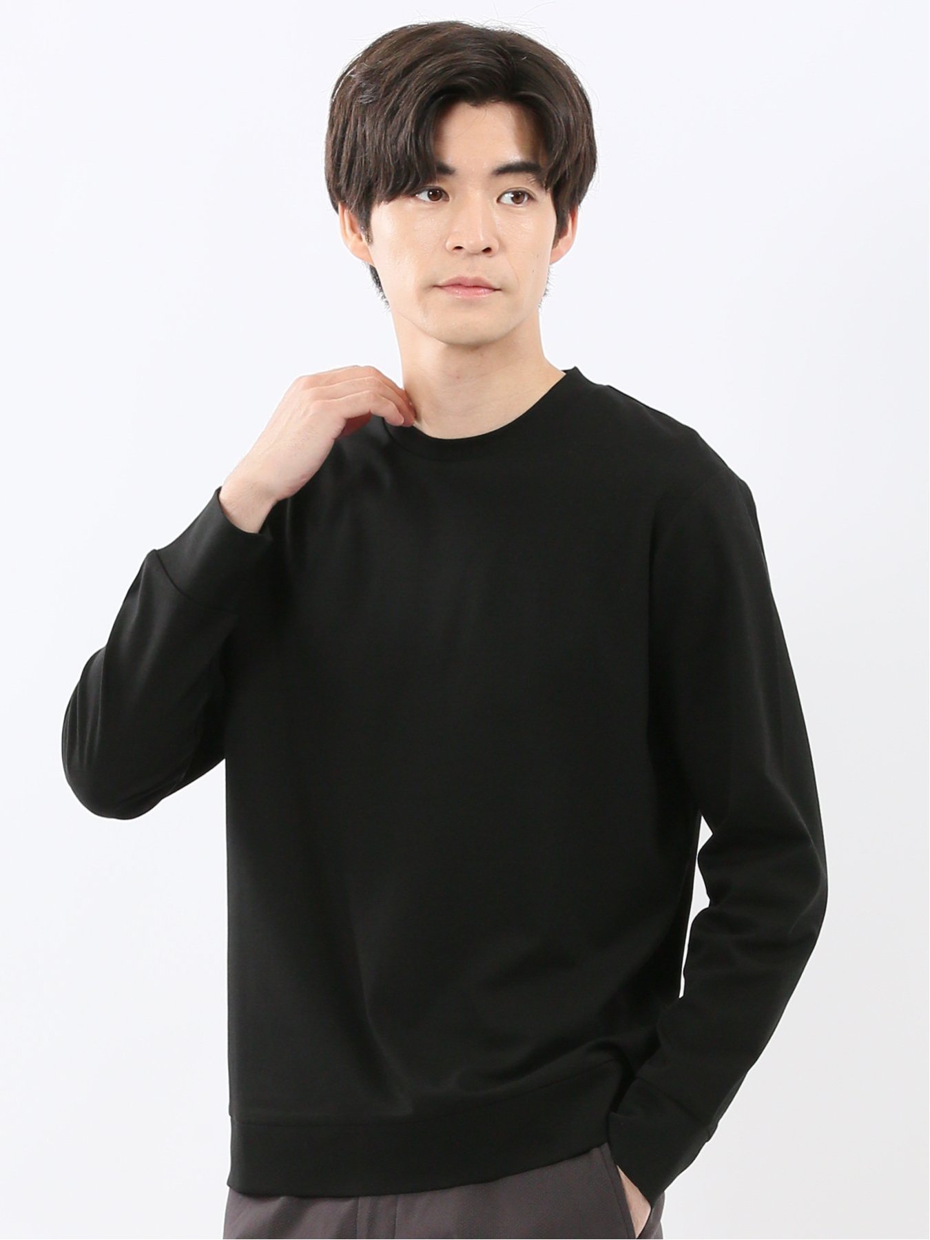 【SALE／30%OFF】m.f.editorial 【DRESS T-SHIRT】シルケットスムス スロープネック 長袖Tシャツ タカキュー トップス カットソー・Tシャツ ホワイト グレー ブラウン