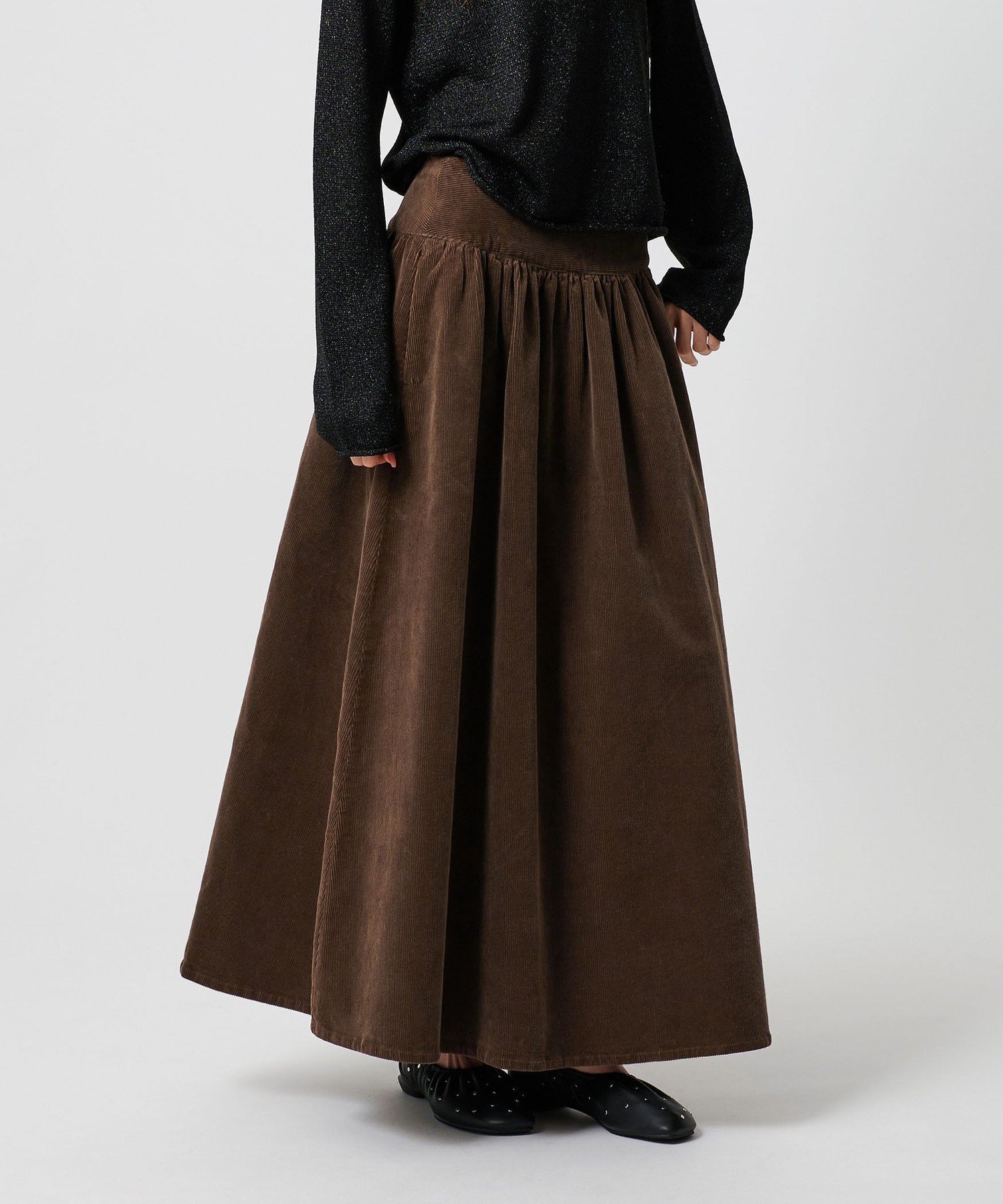 【SALE／50%OFF】ATTISESSION ＜ATTISESSION＞コーデュロイ ロング スカート ビューティー＆ユース　ユナイテッドアローズ スカート その他のスカート ブラウン ブラック【送料無料】
