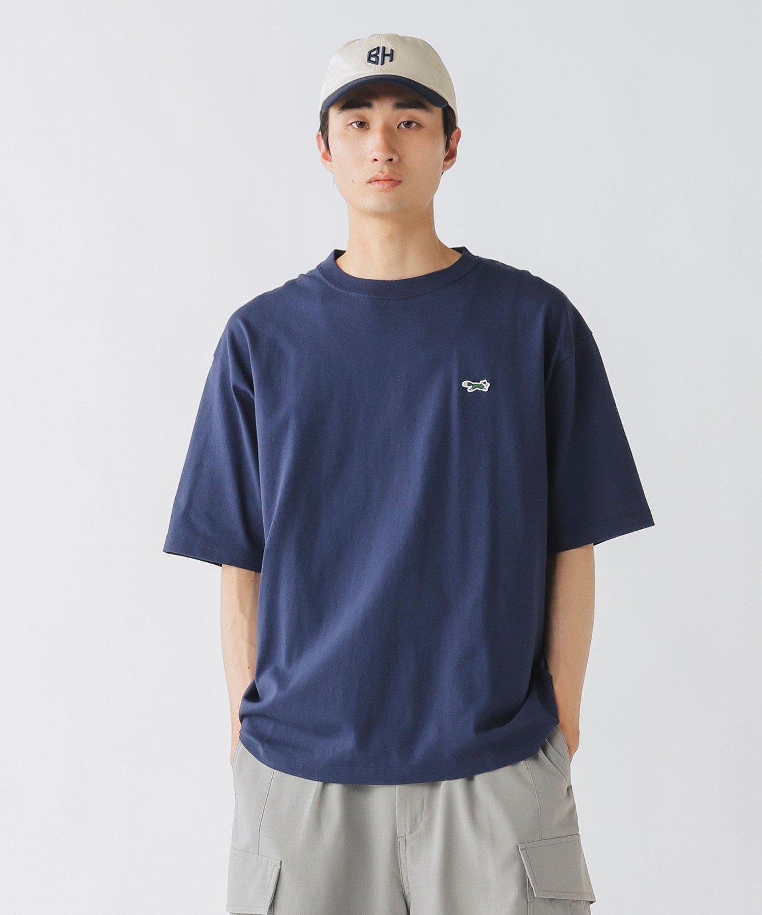 【SALE／20%OFF】BEAMS HEART MEN PENNEY'S / フォックス ワッペン Tシャツ ビームス アウトレット トップス カットソー・Tシャツ ネイビー グリーン ホワイト