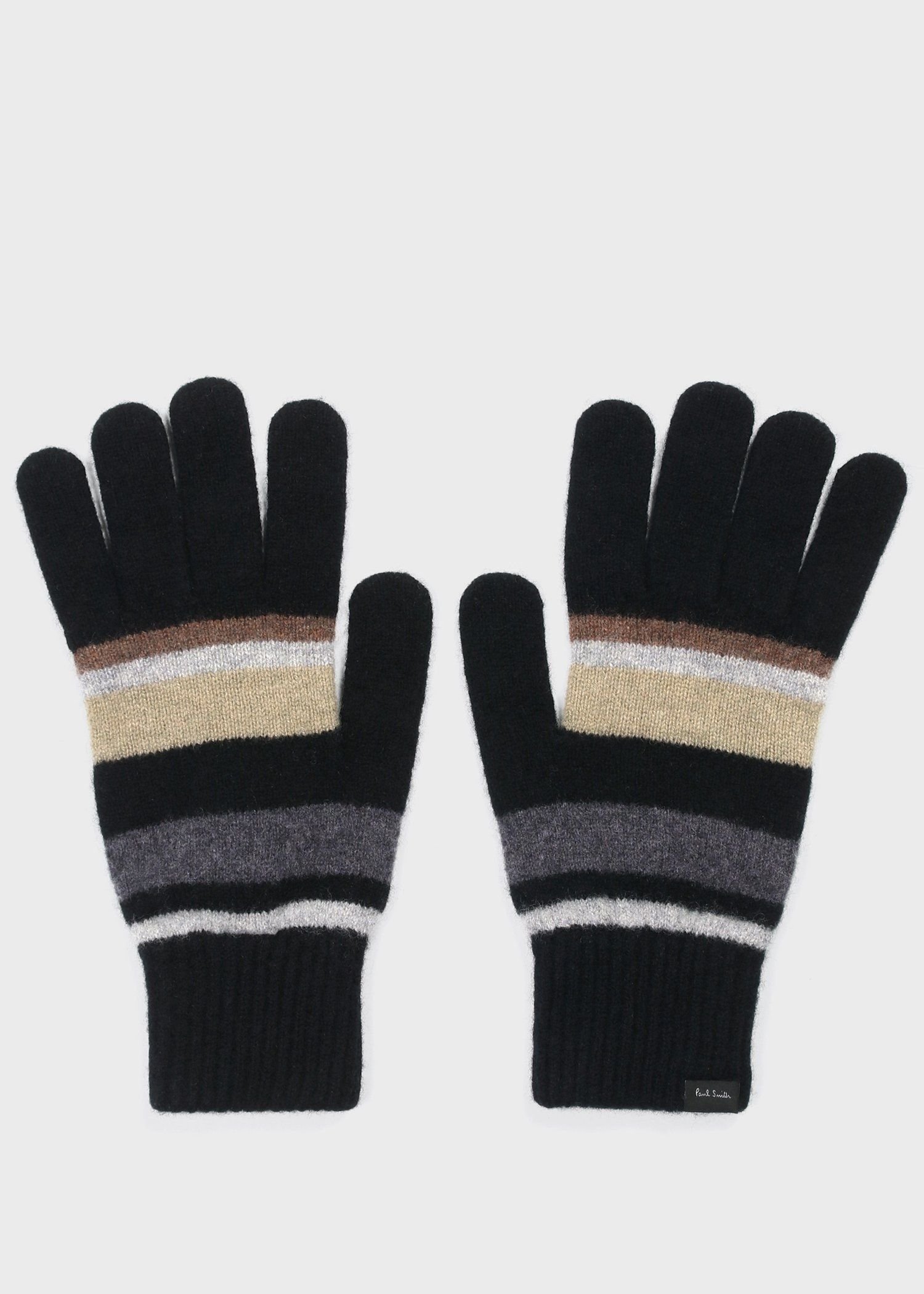 Paul Smith カラフルボーダー ニット グローブ ポール・スミス ファッション雑貨 手袋 ネイビー レッド ブラック【送料無料】