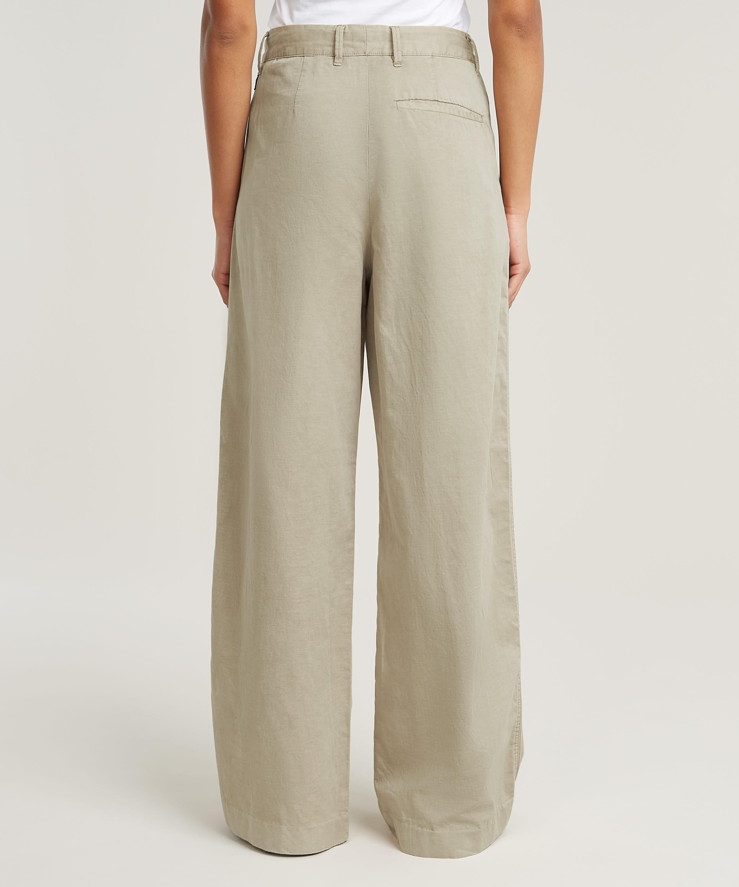【公式ショップ】Fluid Wide Leg Pants/コットンリネンワイドタックストレートチノパンツ ジースターロゥ パンツ その他のパンツ ベージュ