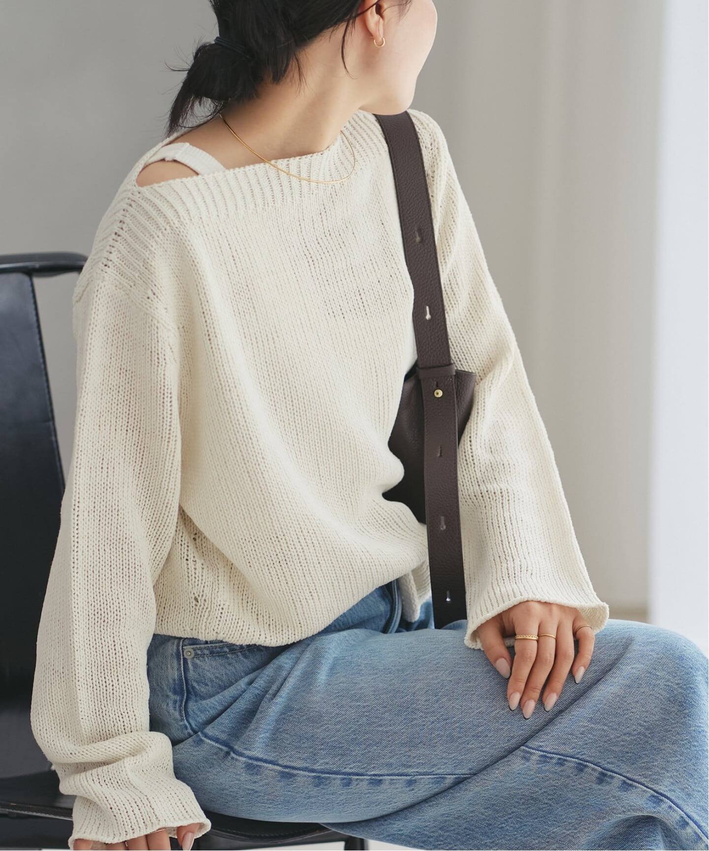 plage Silk lili B/N ニット プラージュ トップス ニット ホワイト ブラウン ブルー イエロー【送料無料】...