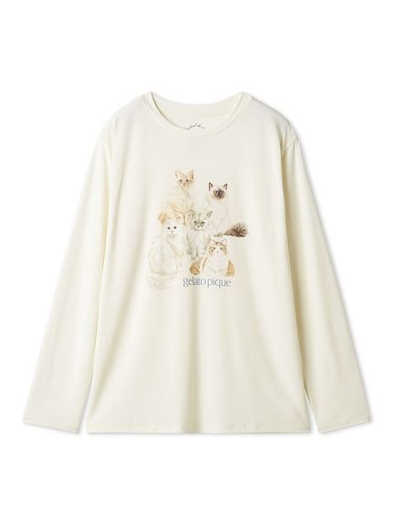 gelato pique キャットワンポイントロンT ジェラートピケ インナー・ルームウェア その他のインナー・..