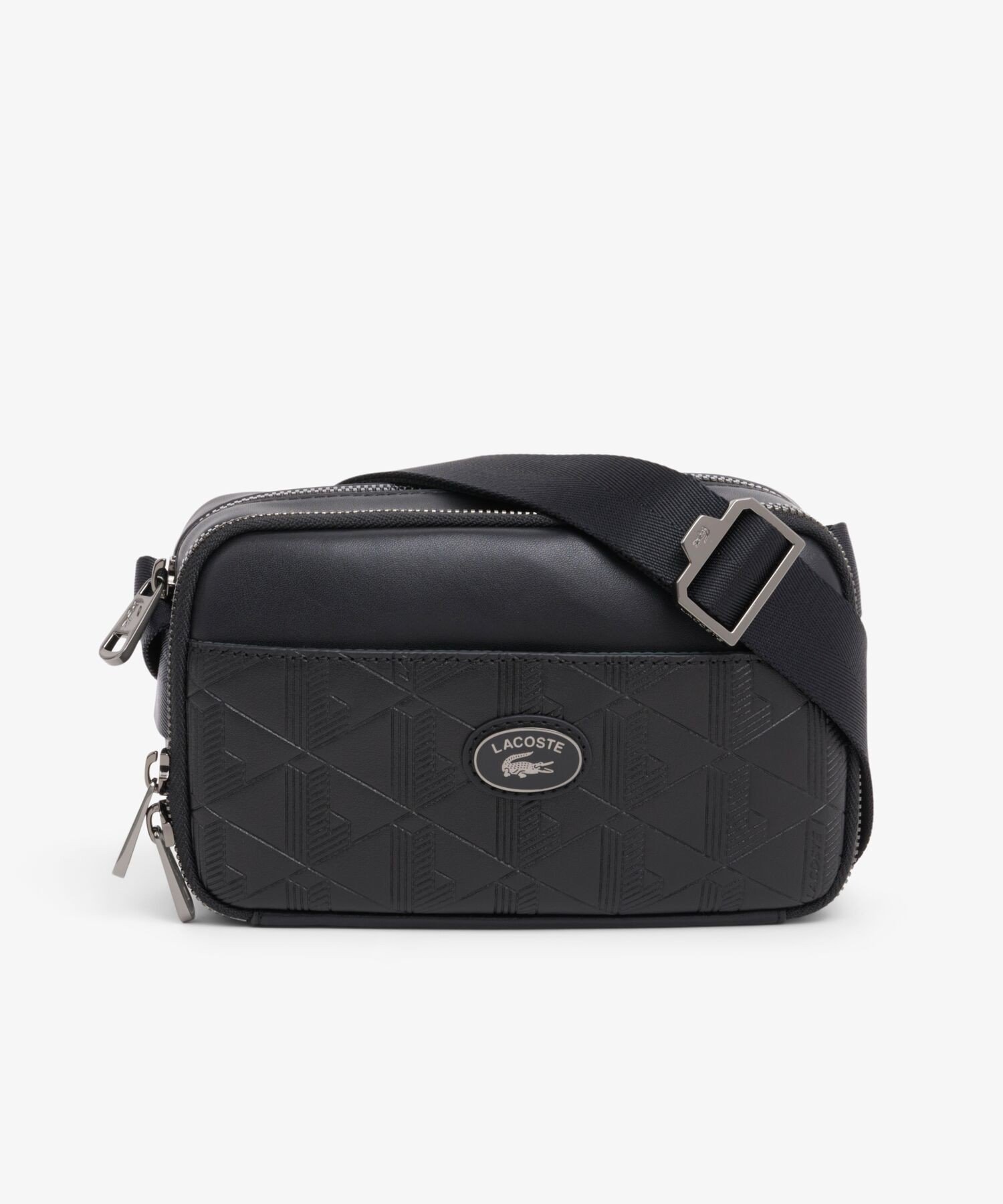 LACOSTE モノグラム コンビネーションレポーターバッグ ラコステ バッグ ショルダーバッグ ブラック ベージュ【送料無料】