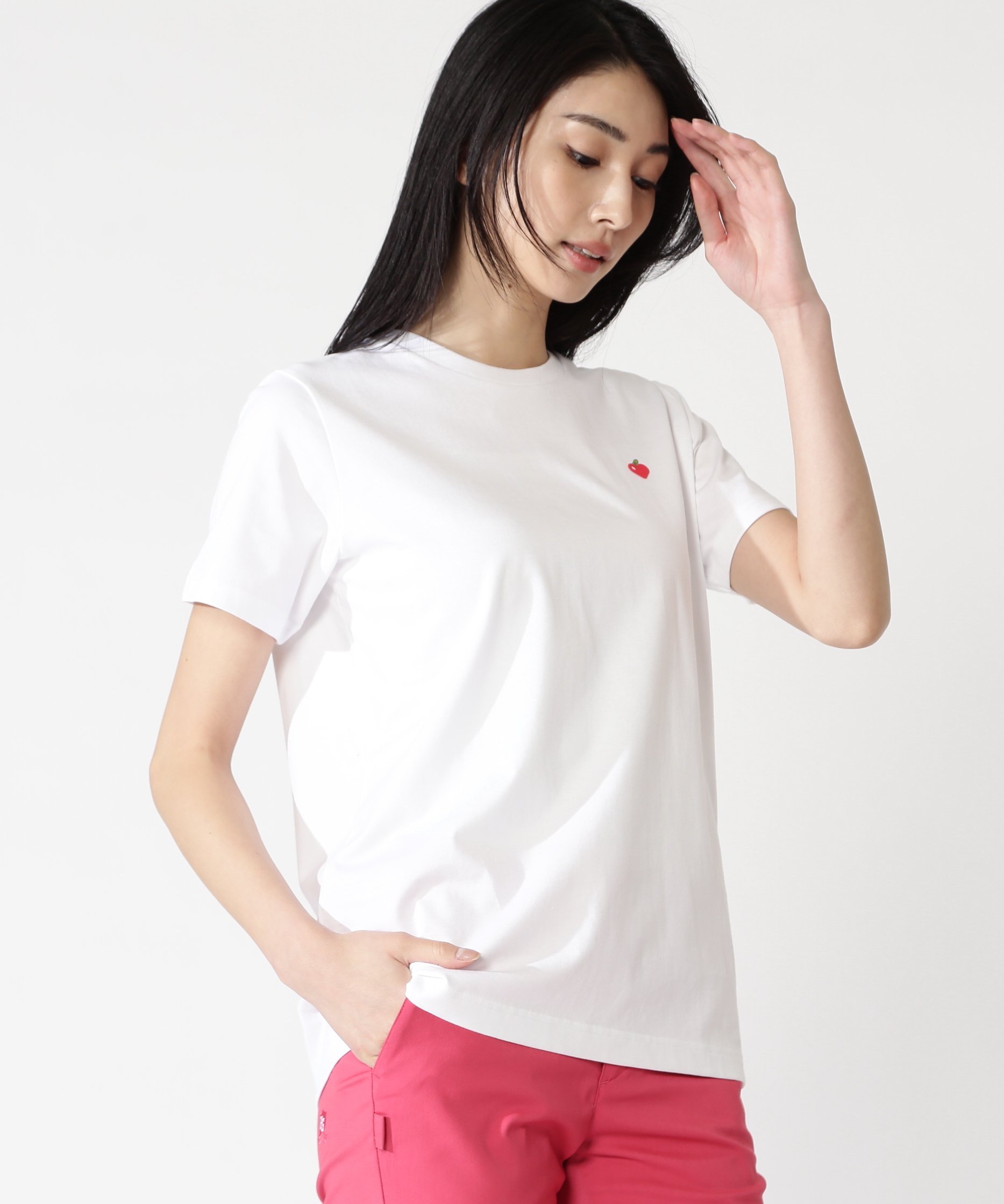 PEARLY GATES 40/2天竺グレース加工半袖Tシャツ パーリーゲイツ トップス カットソー・Tシャツ ネイビー ホワイト