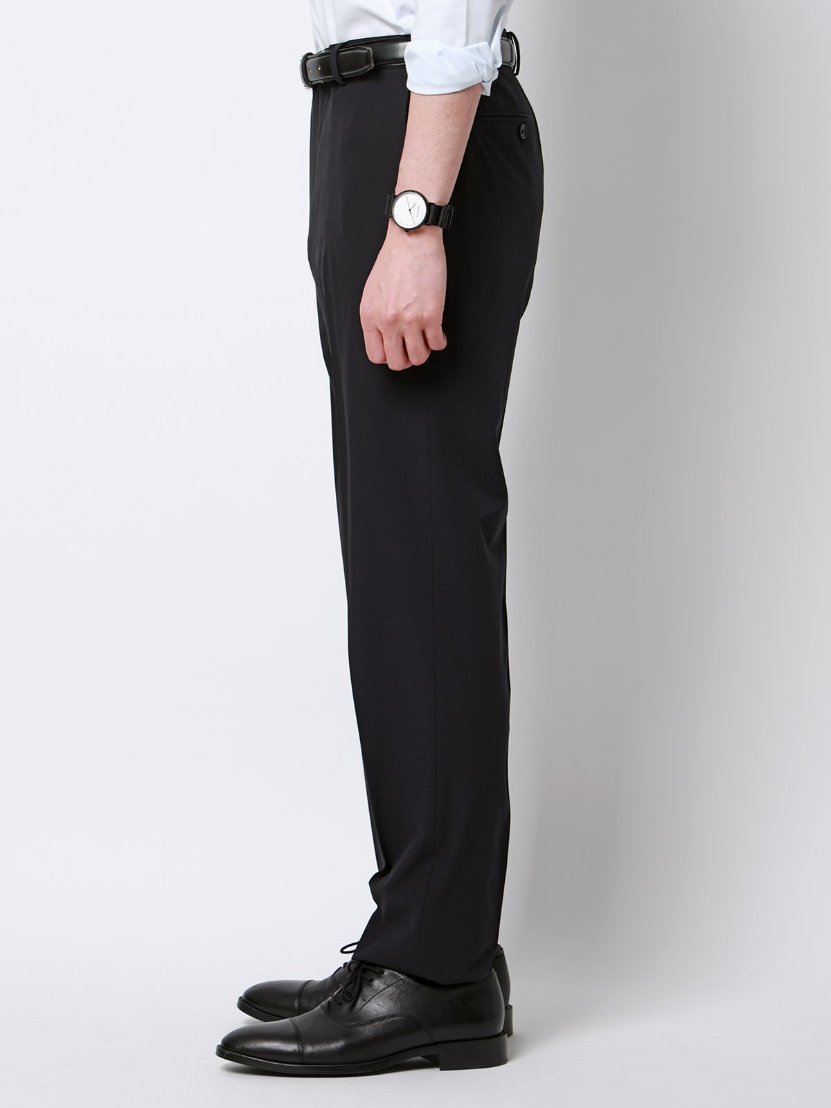 SUIT SQUARE "超"伸びる涼しい最高パンツ テーパードパンツ ウォッシャブル ストレッチ 無地 スーツ スクエア パンツ スラックス・ドレスパンツ ブラック