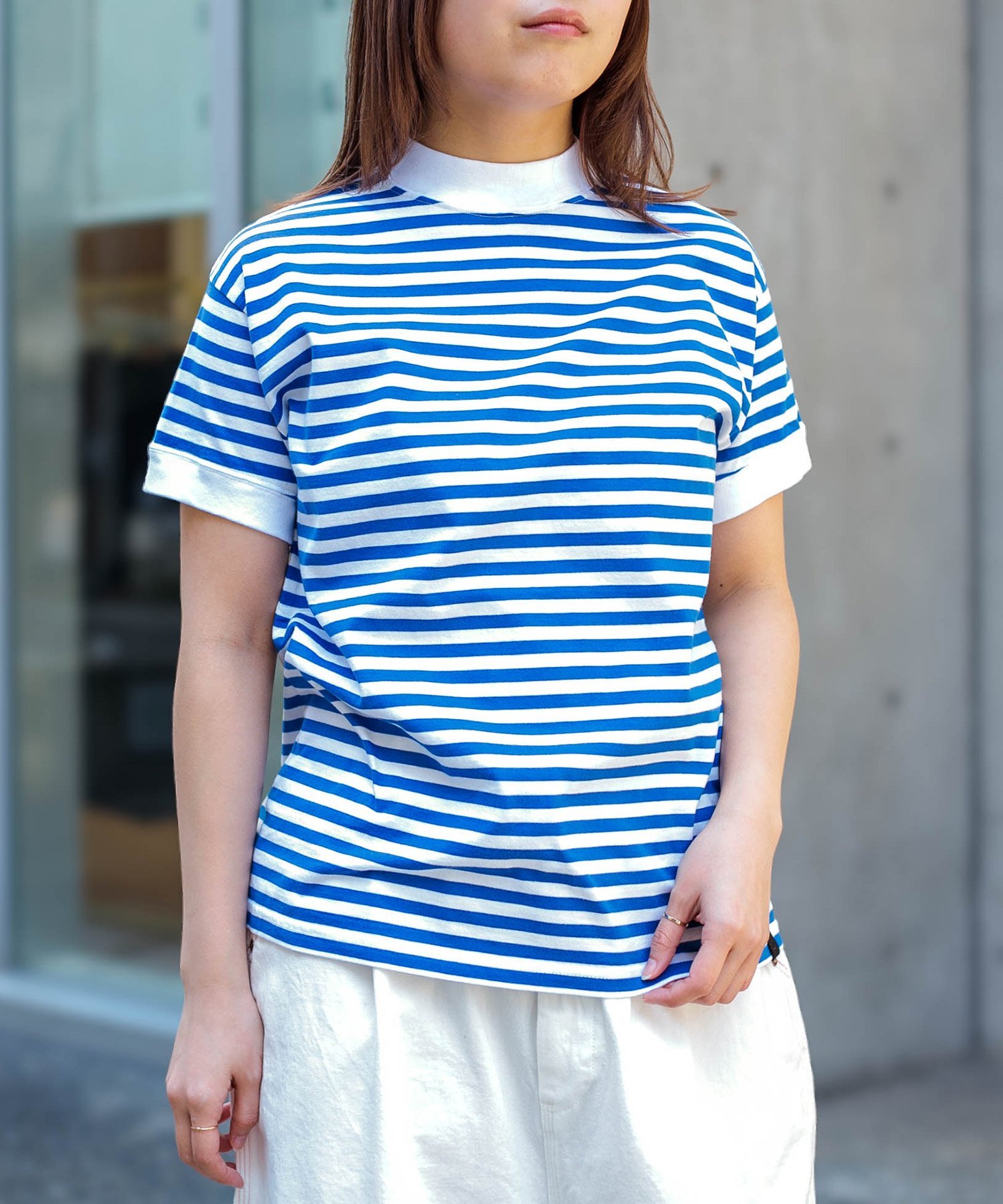 D.M.G. 度詰め天竺ボーダー 中ボーダーT ドミンゴ トップス カットソー・Tシャツ ブルー イエロー ブラック【送料無料】