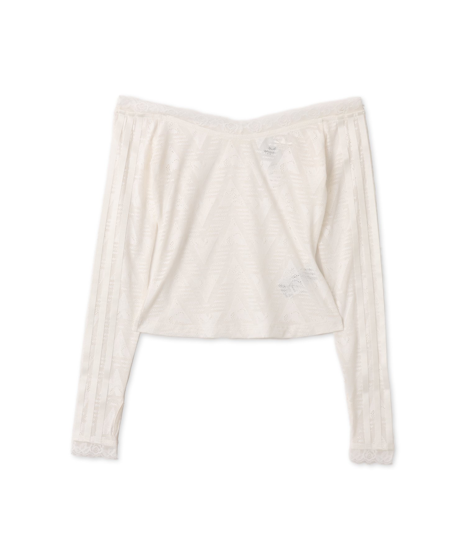 adidas adidas LACE BARDOT TOP クラウドホワイト アトモス トップス カットソー・Tシャツ ホワイト【送料無料】