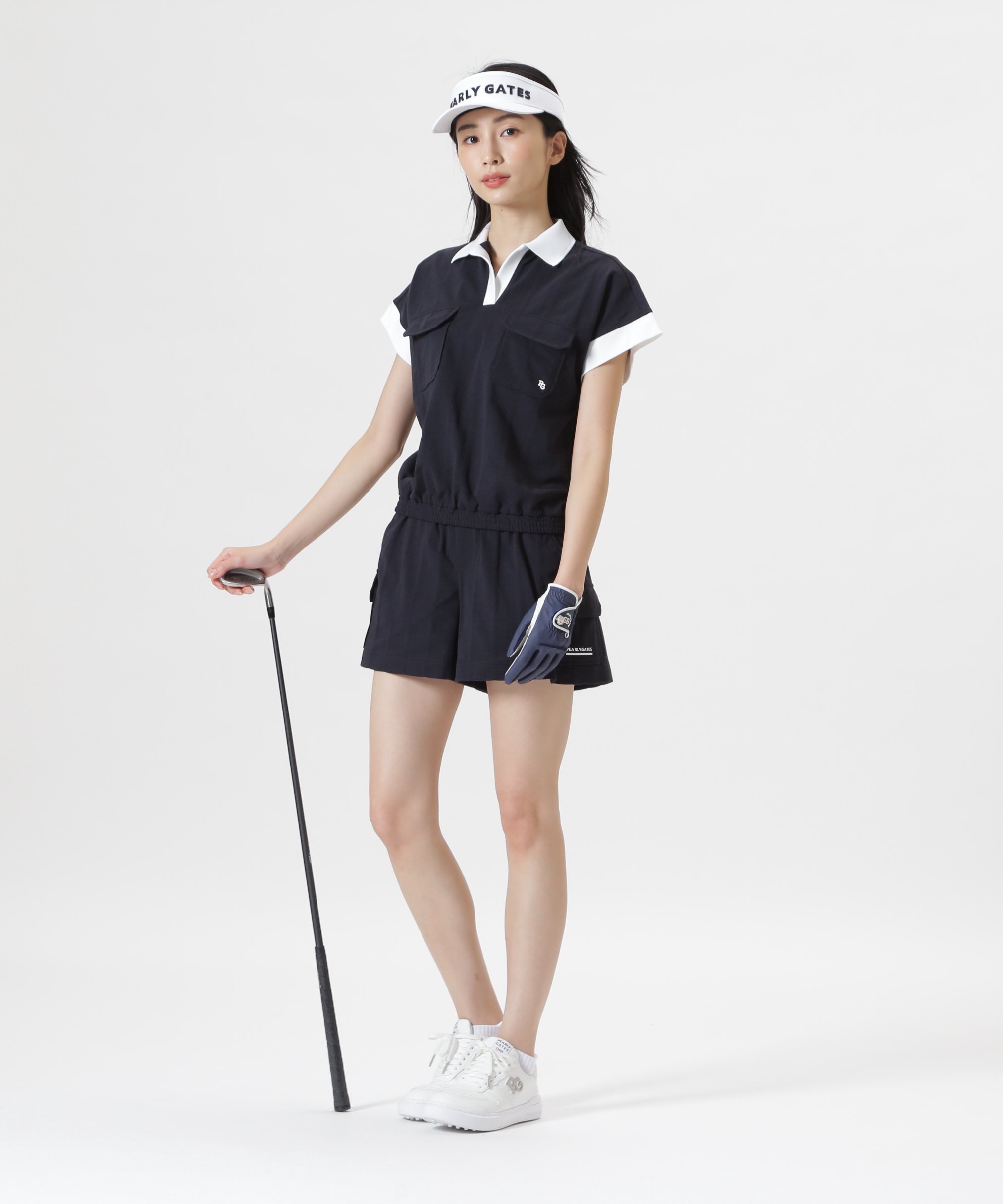 PEARLY GATES ストレッチサッカージャガードショートパンツ パーリーゲイツ パンツ その他のパンツ ネイビー