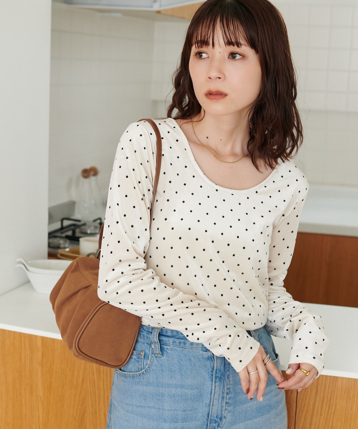 楽天市場】ピンク（柄ドット・水玉）（Tシャツ・カットソー｜トップス