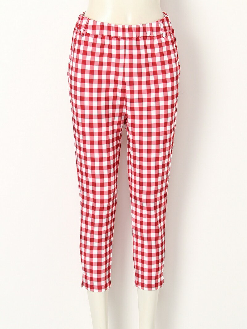 【SALE／70%OFF】rienda suelta golf wear ギンガムチェッククロップドパンツ リエンダ スエルタ パンツ その他のパンツ レッド ブラックのサムネイル