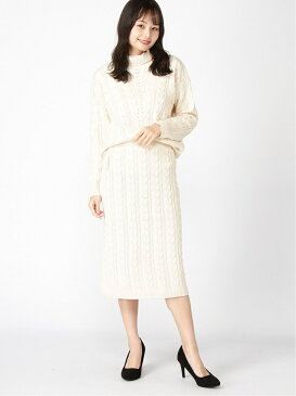 【SALE/70%OFF】Rewde ★WEB限定★ハイネックケーブルニットセットアップ(9R05-ZO0 ルゥデ ニット ニットその他 ブラック ホワイト ベージュ