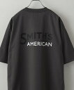 コーエン Tシャツ メンズ coen SMITH'S(スミス)別注ロゴプリントTシャツ コーエン トップス カットソー・Tシャツ グレー ホワイト ブルー