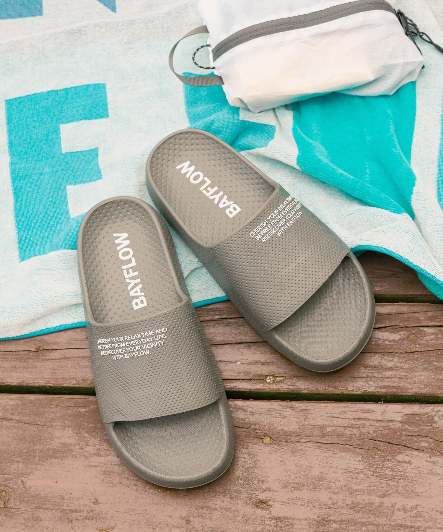 BAYFLOW [通気性抜群の履き心地]BFシャワーサンダル ベイフロー シューズ・靴 サンダル グレー ブラック