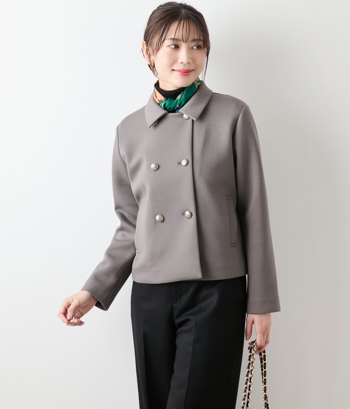 NEWYORKER WOMEN L-SIZE 【L】【ウォッシャブル】エアクッションダンボール ダブルブレストジャケット ..