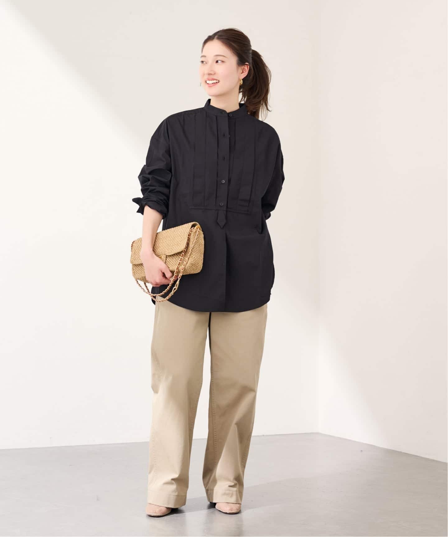 SEEALL/シーオール OVERSIZED TAXIDO SHIRTS フレームワーク トップス シャツ・ブラウス ブラック ホワイト