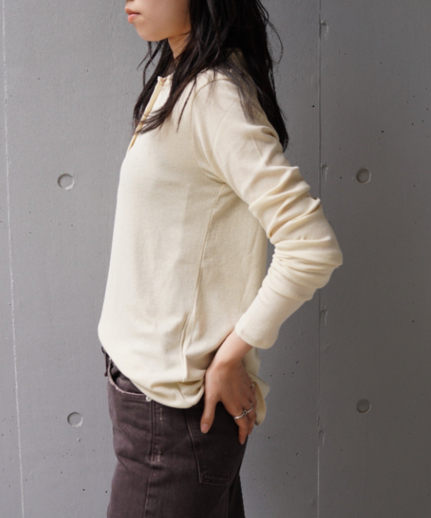 YENN(イエン)HENRY HOODIE LONGTEE ビーセカンド トップス カットソー・Tシャツ ベージュ
