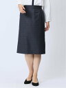 【SALE/45%OFF】m.f.editorial ウール混チェック柄 タイトスカート 紺(セットアップ可能) レディース スーツ スカート ビジネス カジュ...