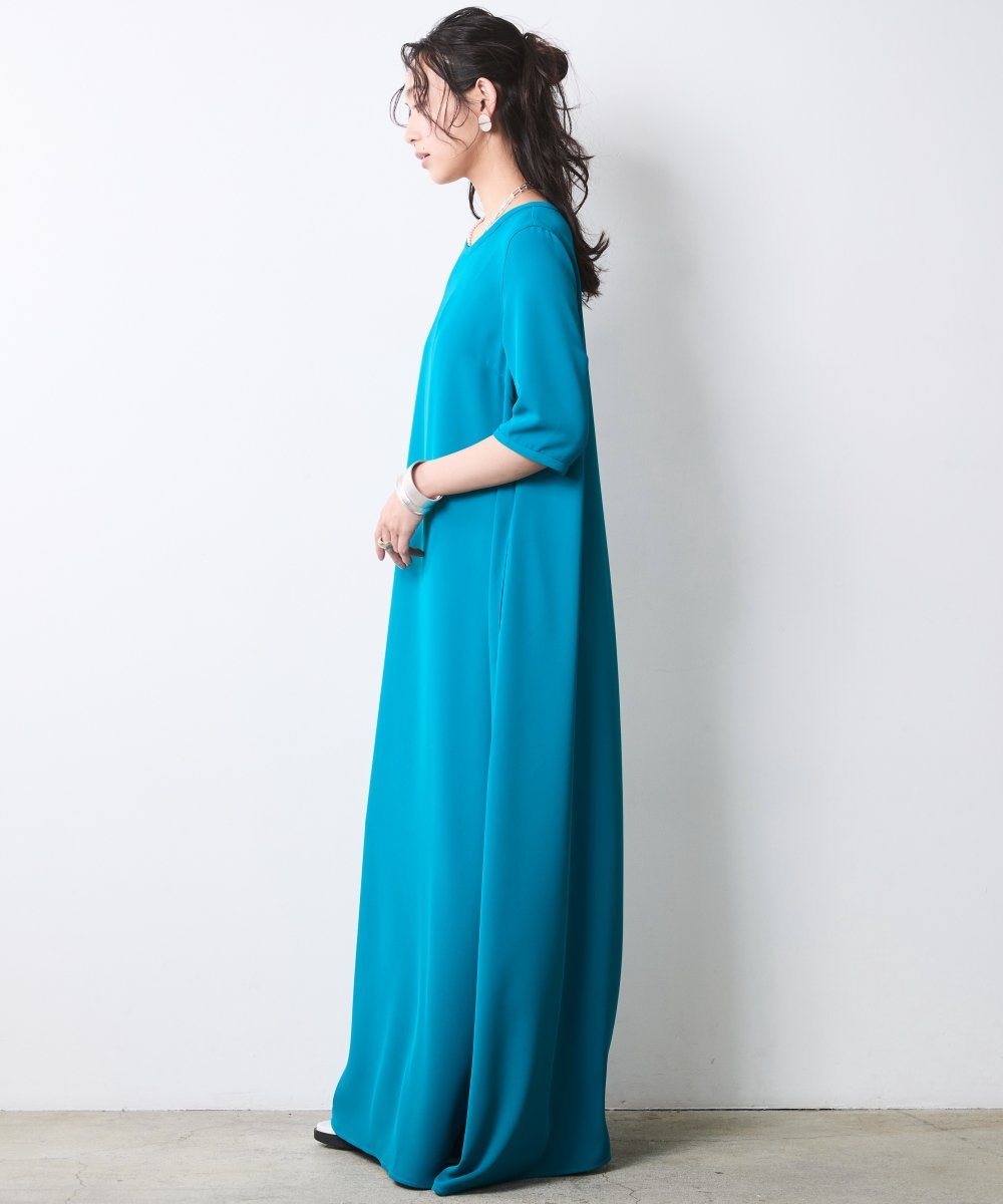 CHIC STYLE Aライン5分袖マキシワンピース＜大きいサイズ有＞シックスタイル シックスタイル ワンピース・ドレス ワンピース【送料無料】