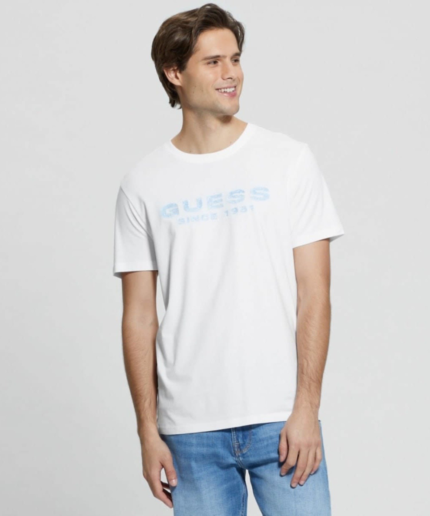 GUESS Tシャツ (M)SS Cn Guess Logo Tee ゲス トップス カットソー・Tシャツ ホワイト ブラック