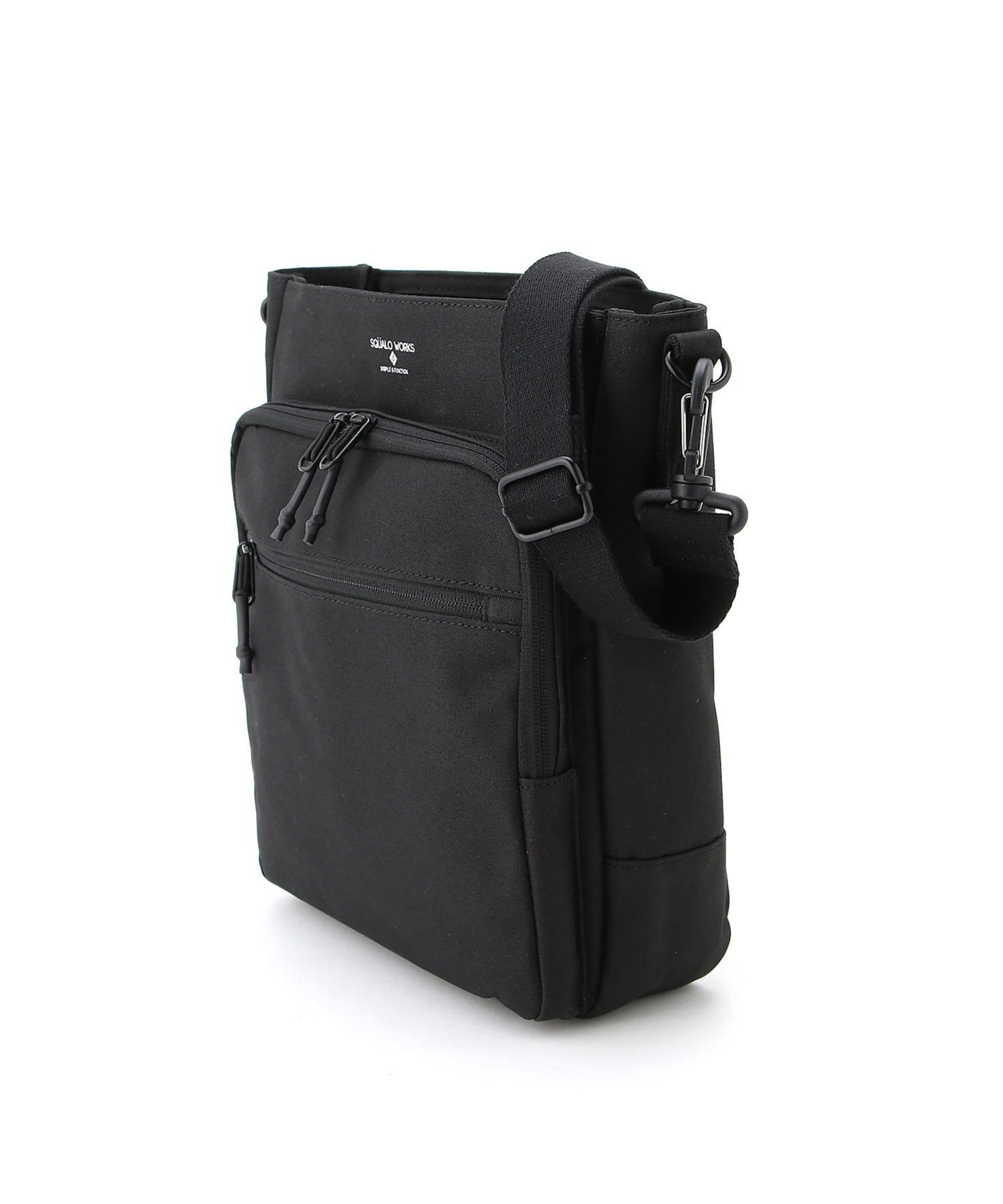 SQUALO WORKS CHSMBRAY SQUARE CROSS BAG アールエフストア バッグ ショルダーバッグ ブラック グレー