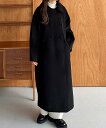 【SALE/15%OFF】JUNOAH callautia ロングコート ジュノア ジャケット・アウター ステンカラーコート ブラウン グレー ブラック【送料無料】