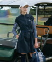 23区GOLF 【UVケア】完売目前の人気アイテム◎フロントジッパーで着脱便利!ロングシーズン使えるベルト付きワンピース ニジュウサンクゴルフ ワンピース・ドレ...