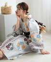 utatane utatane 浴衣3点セット 灰青の霧と梅雪輪 Fサイズ ウタタネ 着物・浴衣・和装小物 浴衣 グレー【送料無料】