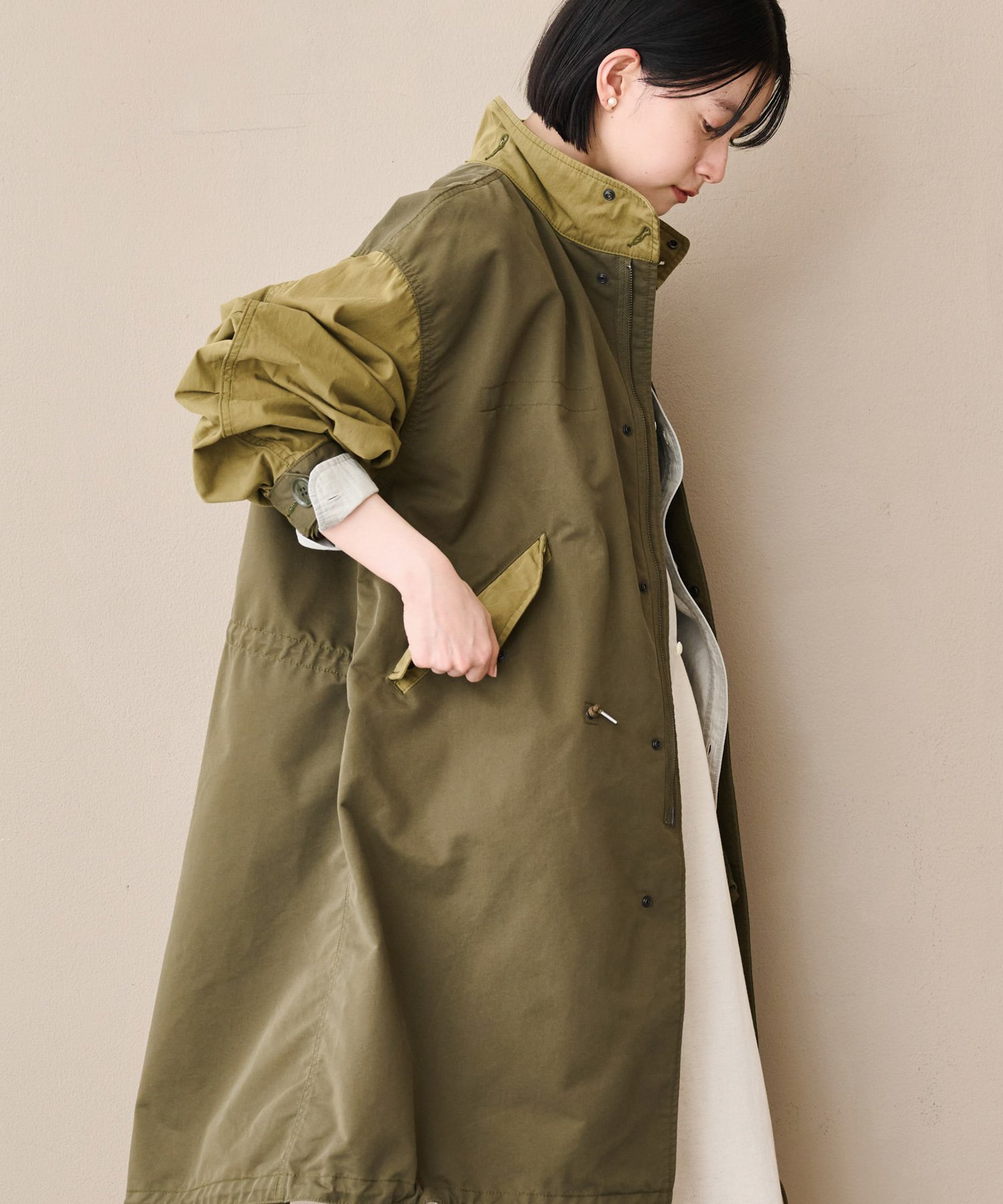 KHA:KI 「KHA:KI / カーキ」NEW TYPE-65 COAT ビーアパートメント ジャケット・アウター ミリタリージャケット グリーン カーキグリーン ブラック