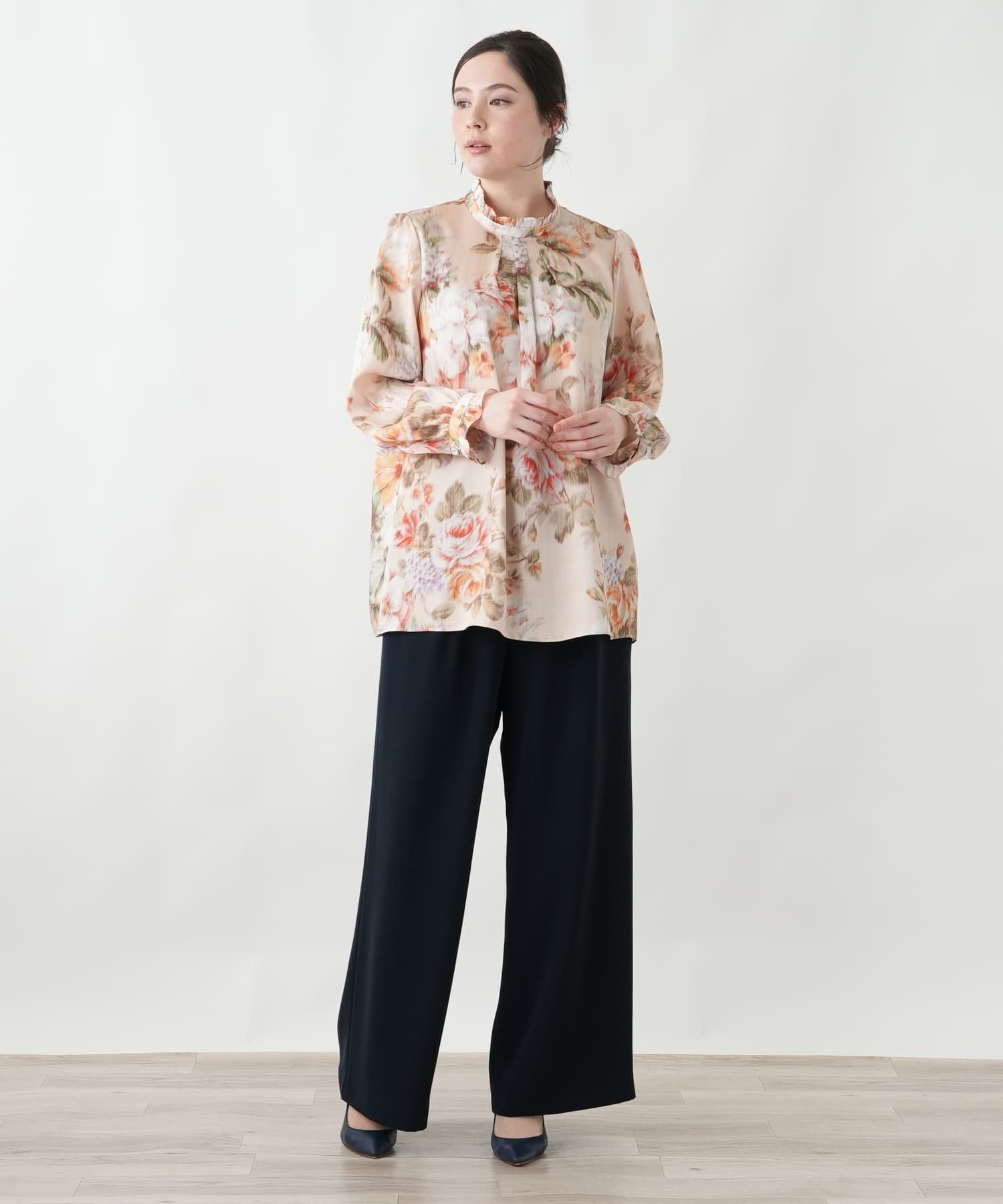 Leilian PLUS HOUSE ブラウス【ROCHAS Premiere】【ERICA】 レリアン プラスハウス トップス シャツ・ブラウス オレンジ