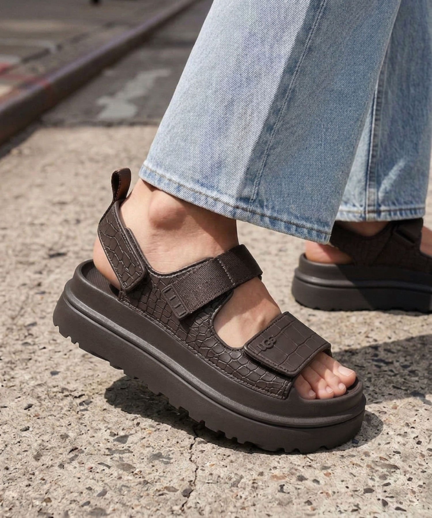 ROSE BUD UGG/W GOLDENGLOW EMBOSSED ローズバッド シューズ・靴 サンダル ブラウン グリーン【送料無料】