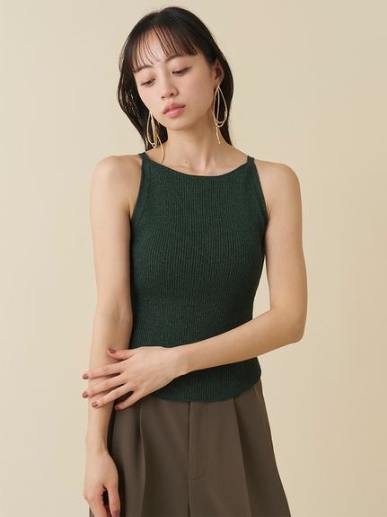SNIDEL カップインアメスリニットプルオーバー スナイデル トップス シャツ・ブラウス グリーン ブラック ベージュ