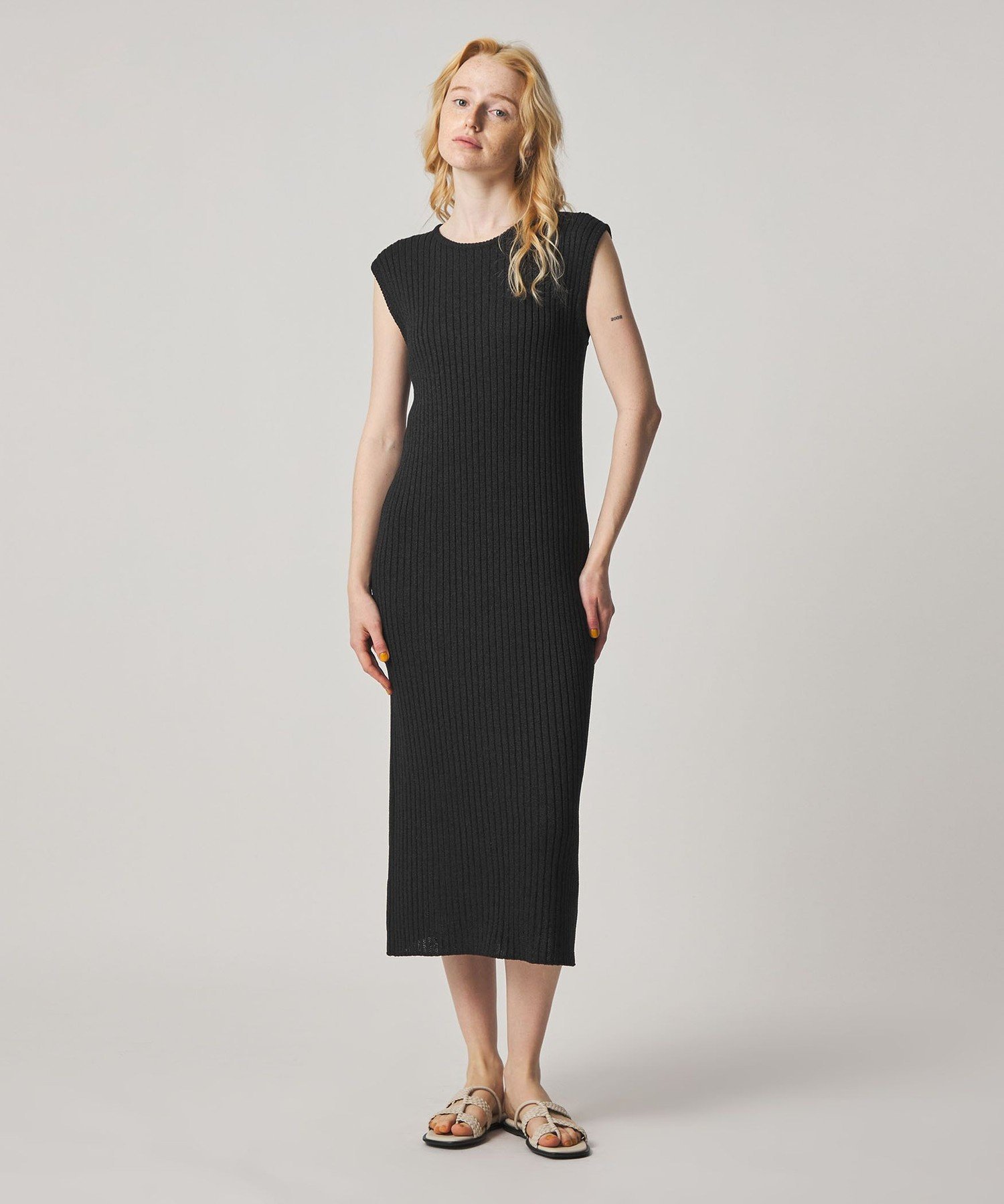 Steven Alan ＜Steven Alan＞リブ ノースリーブ ワンピース ビューティー＆ユース ユナイテッドアローズ ワンピース・ドレス ワンピース ブラウン ブラック
