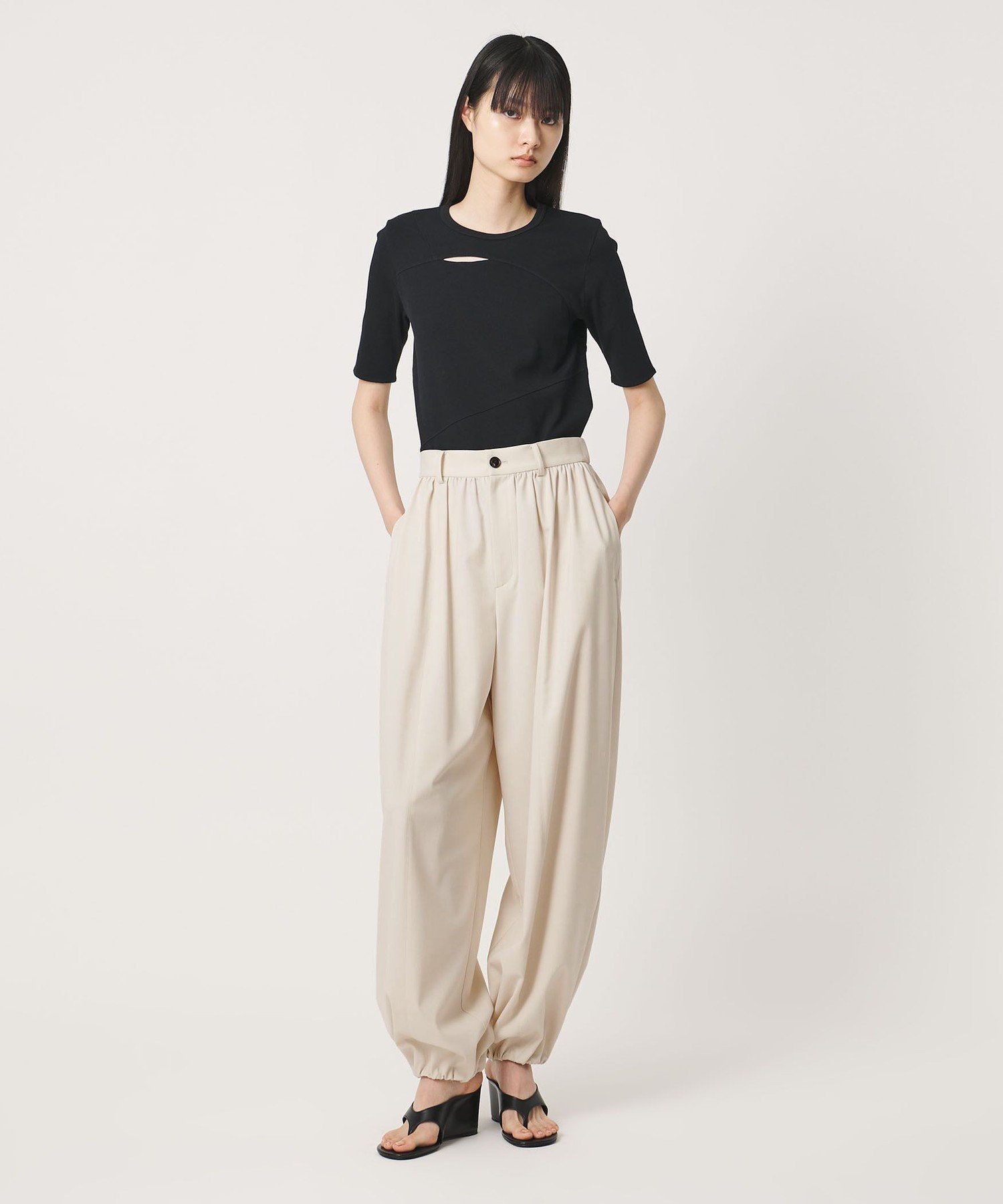 ＜AEWEN MATOPH＞パネル バルーンパンツ ウォッシャブル ユナイテッドアローズ パンツ その他のパンツ ブラック ホワイト