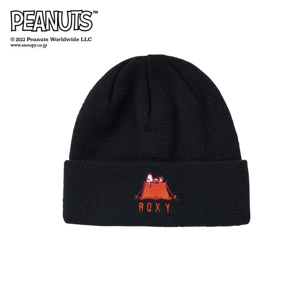 ROXY (W)PEANUTS BEANIE ロキシー 帽子/ヘア小物 ニット帽/ビーニー ブラック オレンジ ホワイト【送料無料】