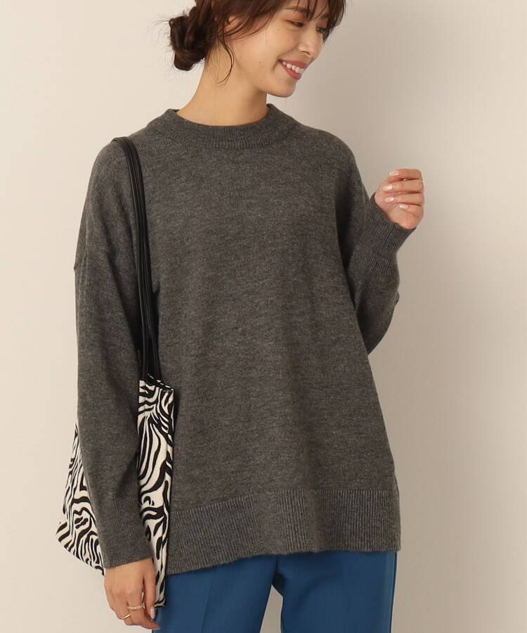 【SALE／50%OFF】SHOO・LA・RUE 起毛ストレッチクルーネックニット シューラルー トップス ニット グリーン ベージュ オレンジ ピンク パープル