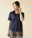 Leilian PLUS HOUSE シルククルーネックカットソー レリアン　プラスハウス トップス カットソー・Tシャツ ネイビー ベージュ グレー