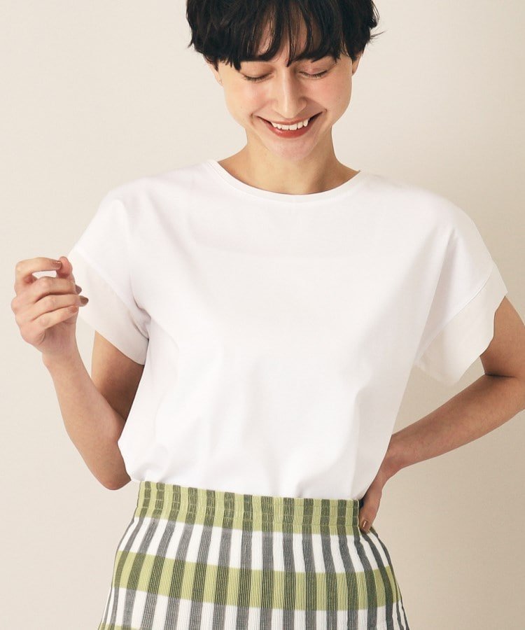 【SALE／10%OFF】Dessin 【シリーズ累計5万枚!選べる5サイズ・洗える】美光沢カットソー＜オンにもオフにもちょうどいい＞ デッサン トップス カットソー・Tシャツ ホワイト グレー ブラック イエロー ブラウン ベージュ オレンジ パープル ブルー ネイビー【送料無料】のサムネイル