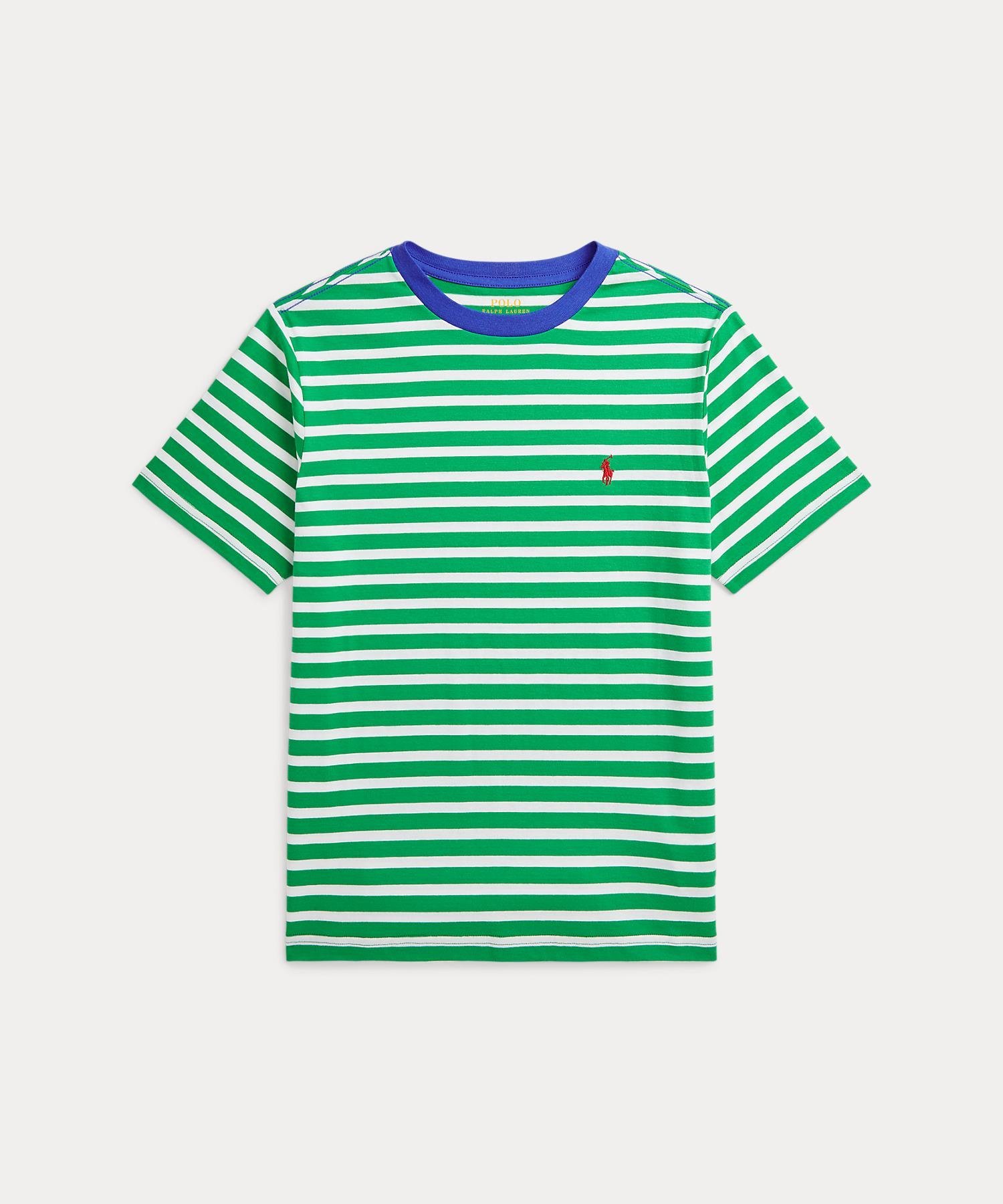 【SALE／50%OFF】POLO RALPH LAUREN (ボーイズ 8才~20才)ストライプド コットン ジャージー リンガー Tシャツ ラルフローレン トップス カットソー・Tシャツ グリーン【送料無料】のサムネイル