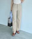 STYLE DELI ウエストにゴム内蔵のストレッチコットンストレートパンツ スタイルデリ パンツ チノパンツ グレー ホワイト【送料無料】