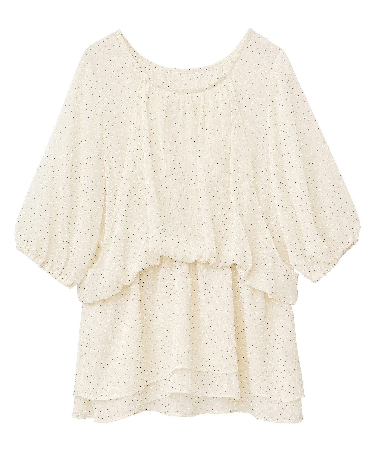 earth music&ecology レイヤードライクドット柄ブラウス アースミュージック&エコロジー トップス シャ..